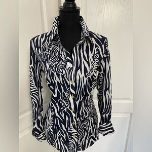 Lilly Pulitzer shirt Catching Zzz’s rare print size 14 / M navy white